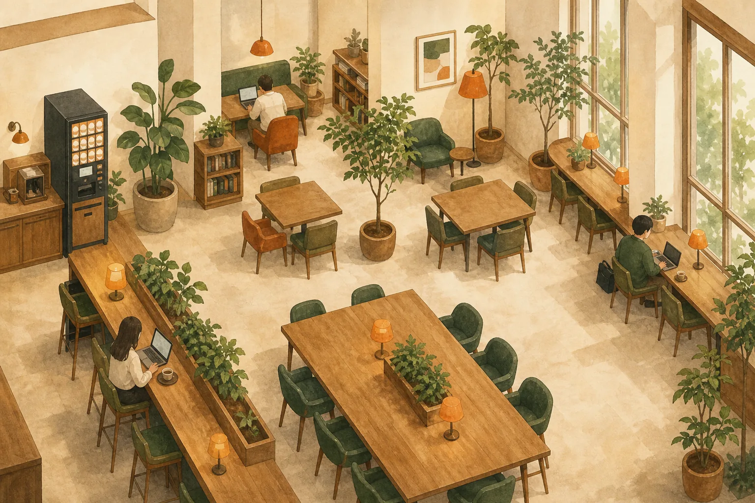 isara 店内レイアウトイメージ(AI生成)